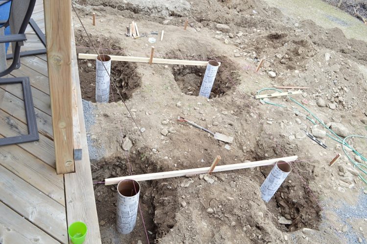 how to pour deck footings and sonotubes