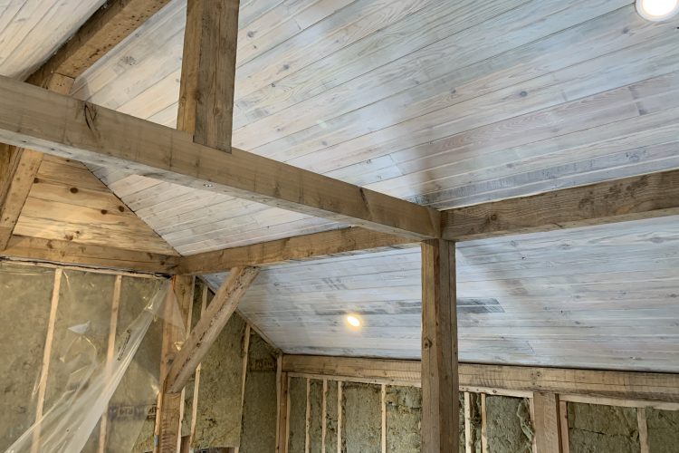 whitewash pine ceiling